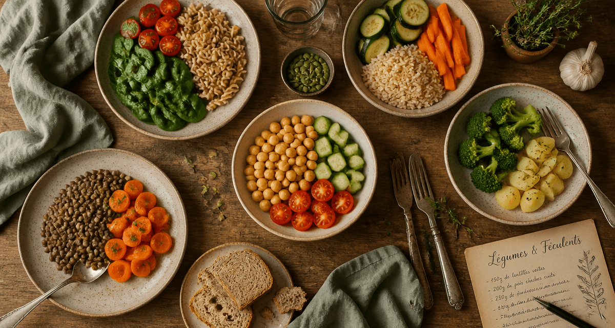 liste des legumes et feculents assiettes separation