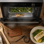 meilleur four vapeur sur plan de travail avec plats cuisinés