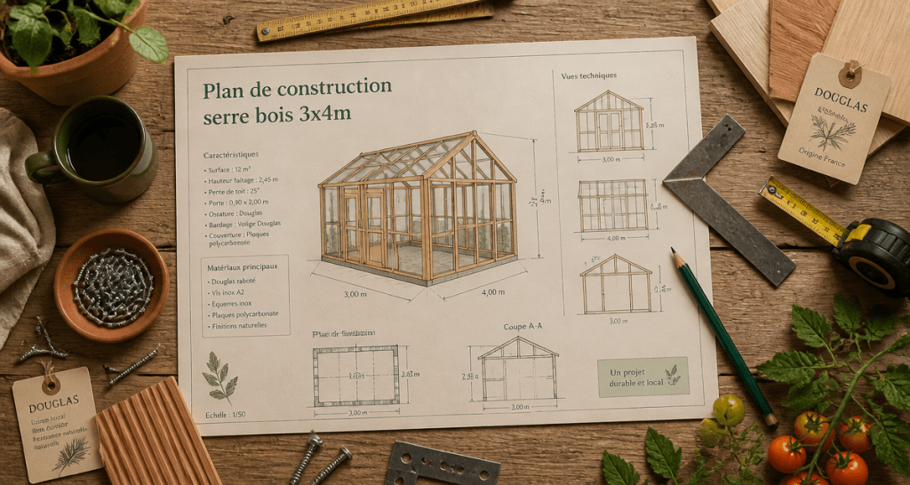 plan serre en bois pdf gratuit sur établi avec outils