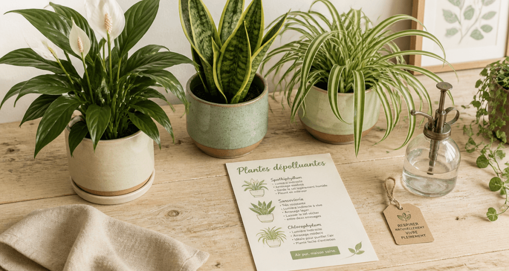 plantes d'interieur depolluante pots table