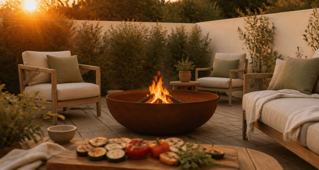 qu est ce qu un brasero sur terrasse bois