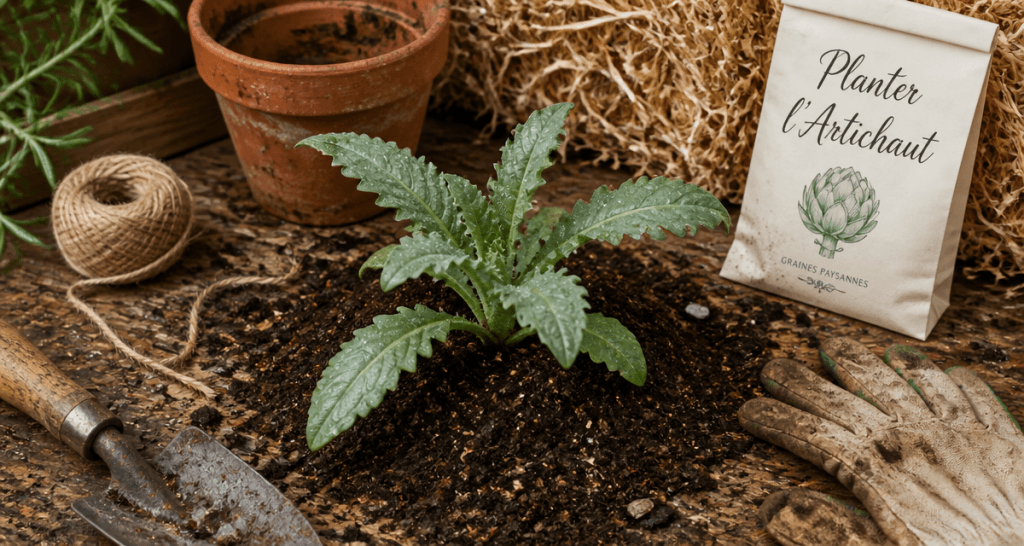 quand planter artichaut jeune plant sur terre et outils