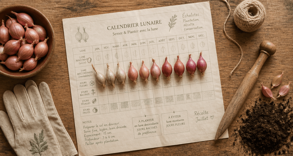 quand planter les échalotes avec la lune, bulbes et calendrier