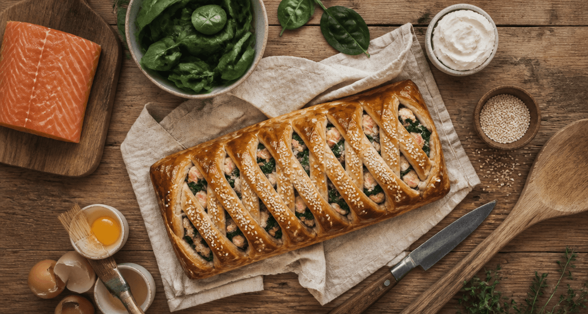 recette avec de la pate feuilletee saumon epinards