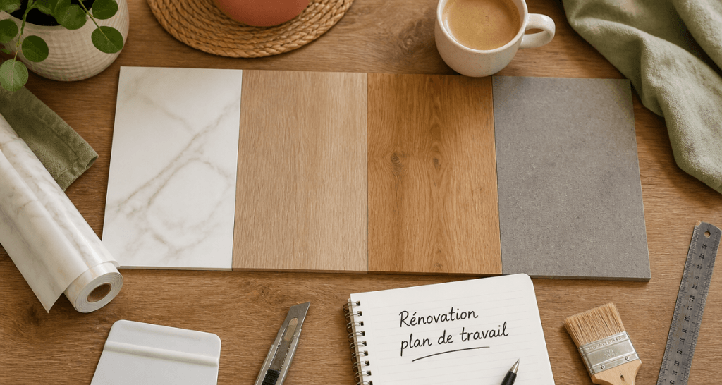 revêtement de plan de travail cuisine échantillons adhésif stratifié Dekton bois