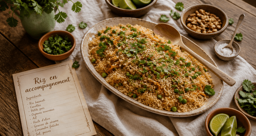 Riz en accompagnement recettes plat convivial