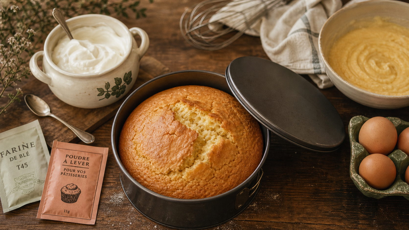 Dessert crème fraîche rapide, gâteau moelleux et crème fraîche