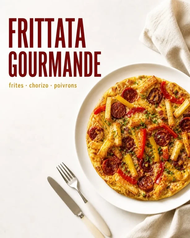 Recette de frittata aux frites et chorizo pour recycler les restes