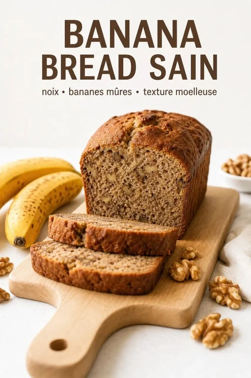 Banana Bread healthy sans sucre ajouté, une idée de goûter sain et gourmand