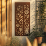idee pour cacher un mur exterieur avec bois corten et plantes