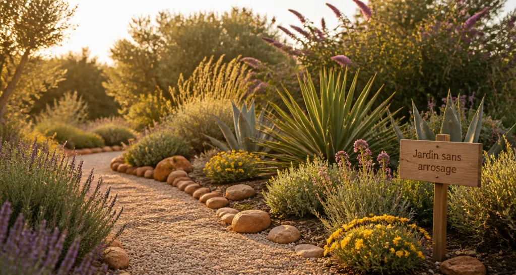 jardin sec avec plantes plein soleil sans arrosage