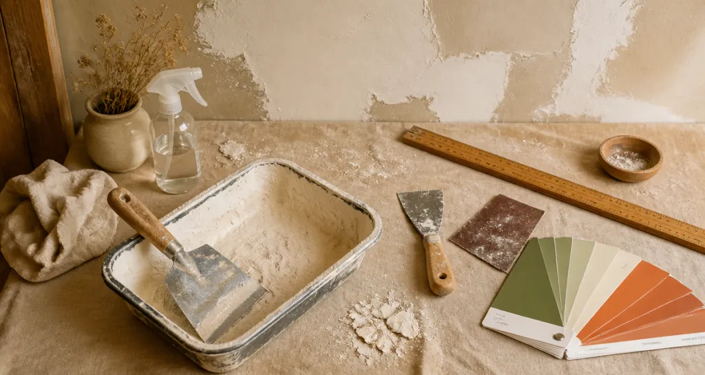 platre pour reboucher trou mur outils