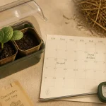 Quand planter concombre : repiquage avec thermomètre et mini-serre