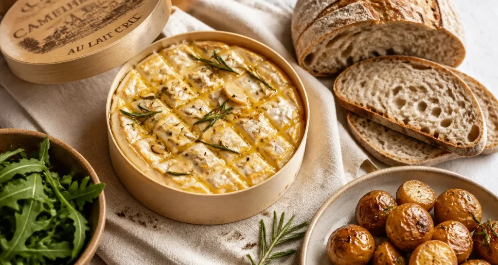 Quel camembert au four : camembert rôti miel romarin, cœur coulant