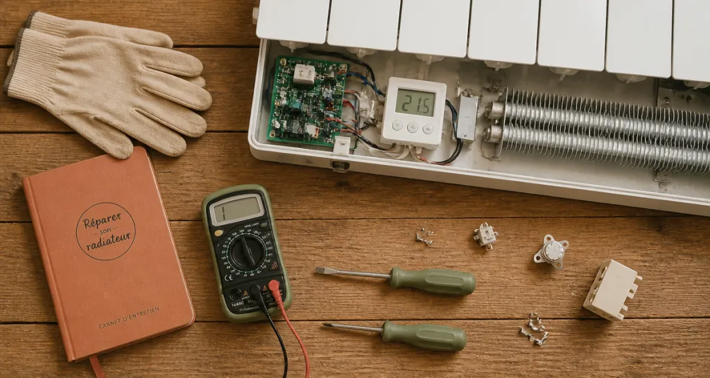 réparation radiateur électrique vue composants outils