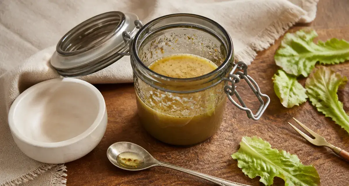 Vinaigrette moutarde onctueuse en bocal, émulsion stable