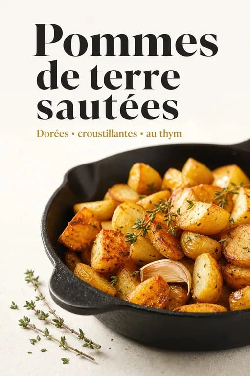 Pommes de terre sautées au saindoux (st doux) dans une poêle en fonte, plat traditionnel croustillant.