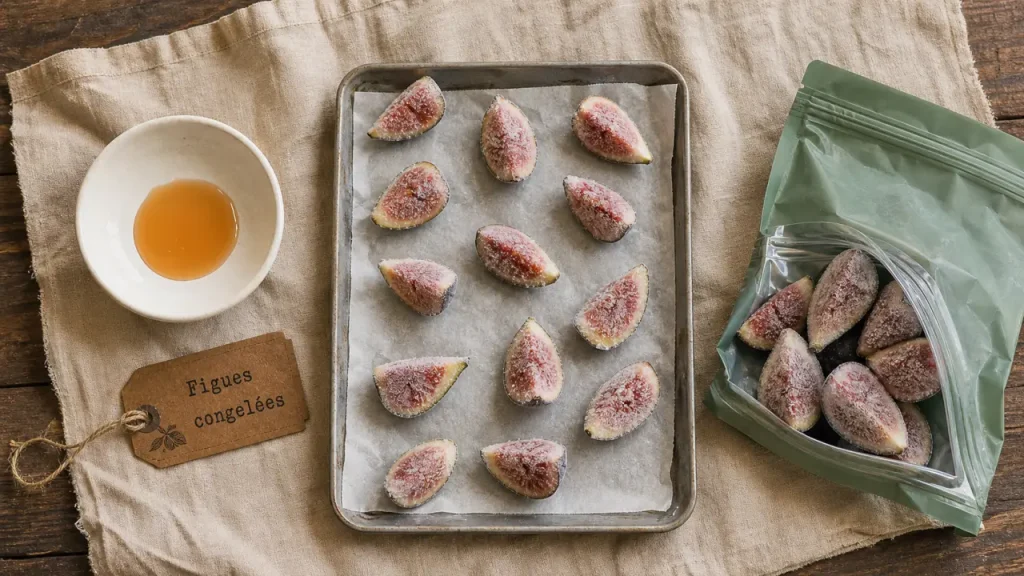 Figues congelées cristallisées, prêtes à conserver le goût sans purée d’eau
