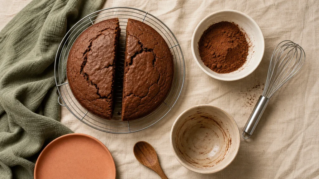 Gâteau cacao moelleux, cuisson 180°C, blancs en neige