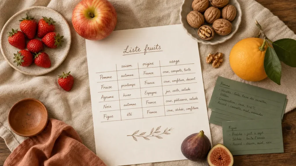 Liste fruits : fruits comestibles par saison et précautions