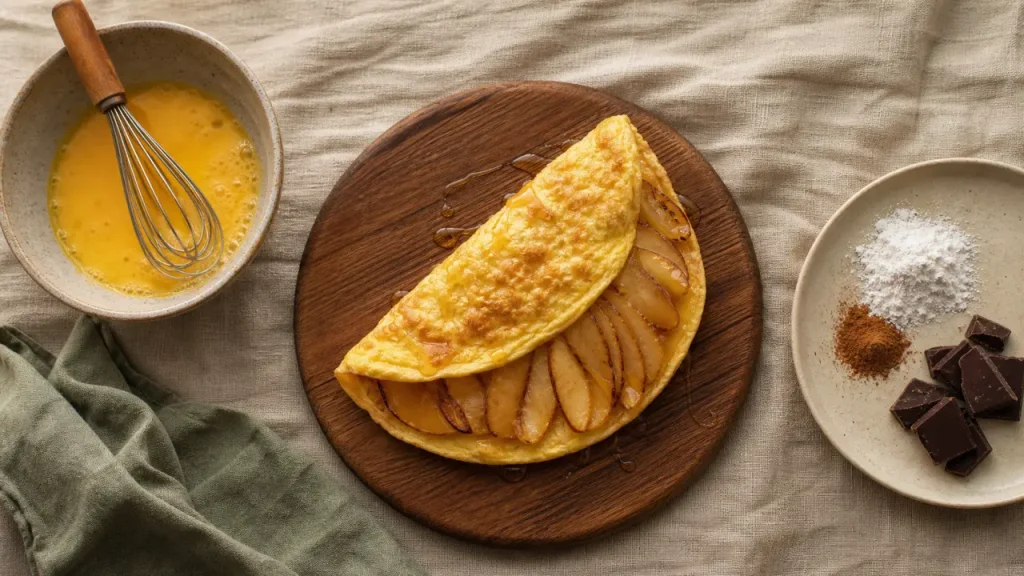 Omelette sucrée moelleuse à la poêle : la recette simple avec fruits, chocolat et cuisson douce