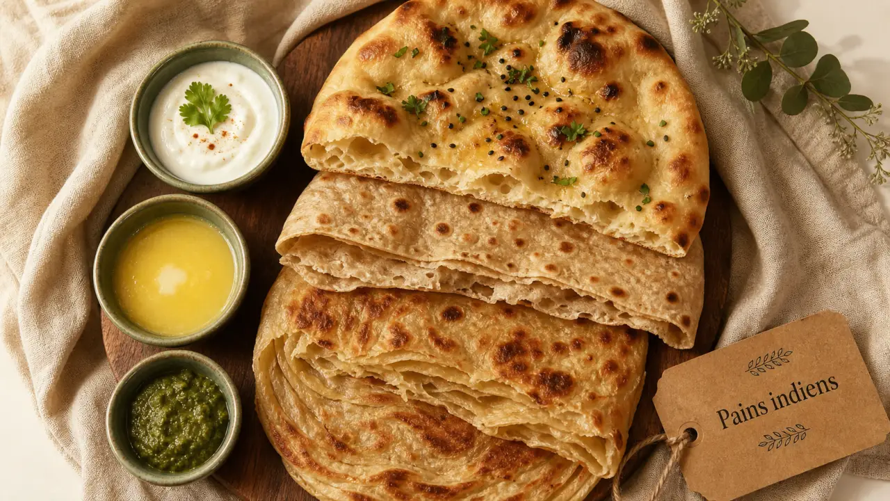 Pains indien maison : naan moelleux, chapati léger, paratha feuilleté