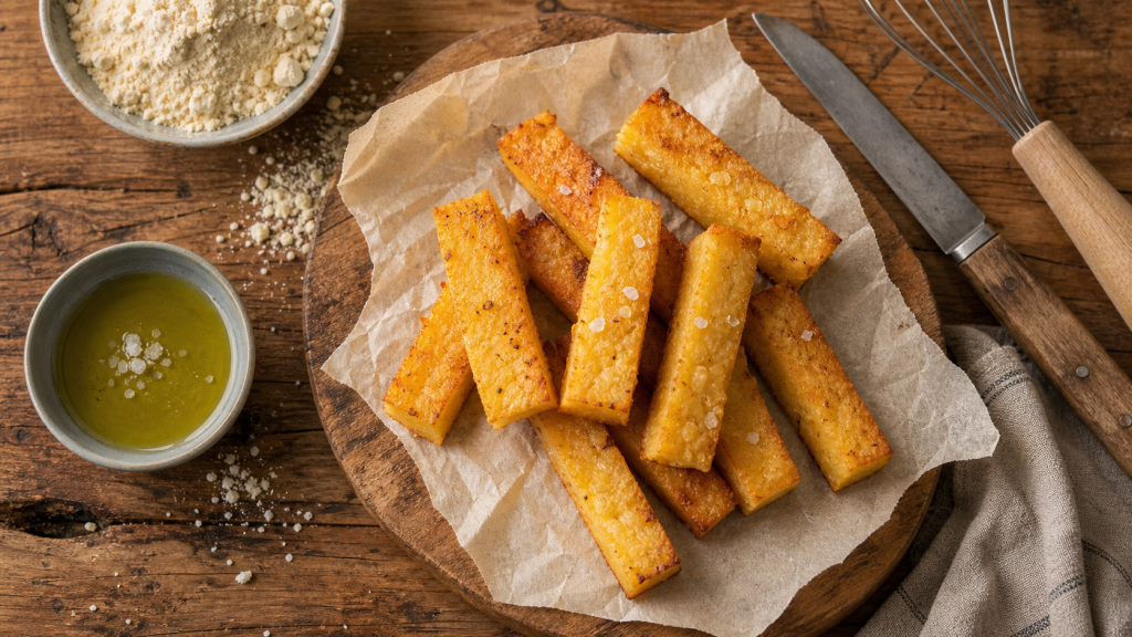 Panisse marseillaise dorée, friture 160°C, fondante
