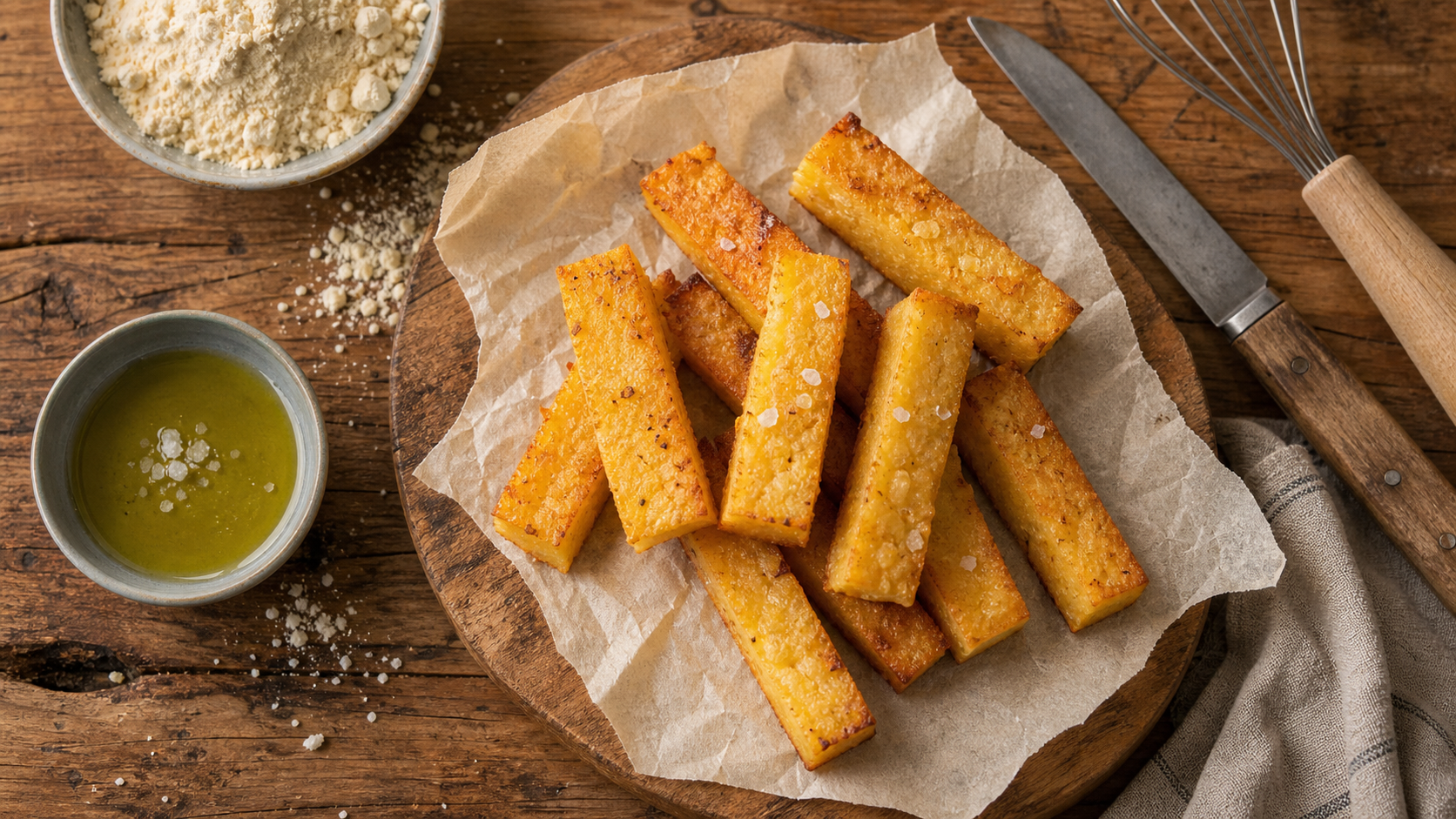 Panisse marseillaise dorée, friture 160°C, fondante