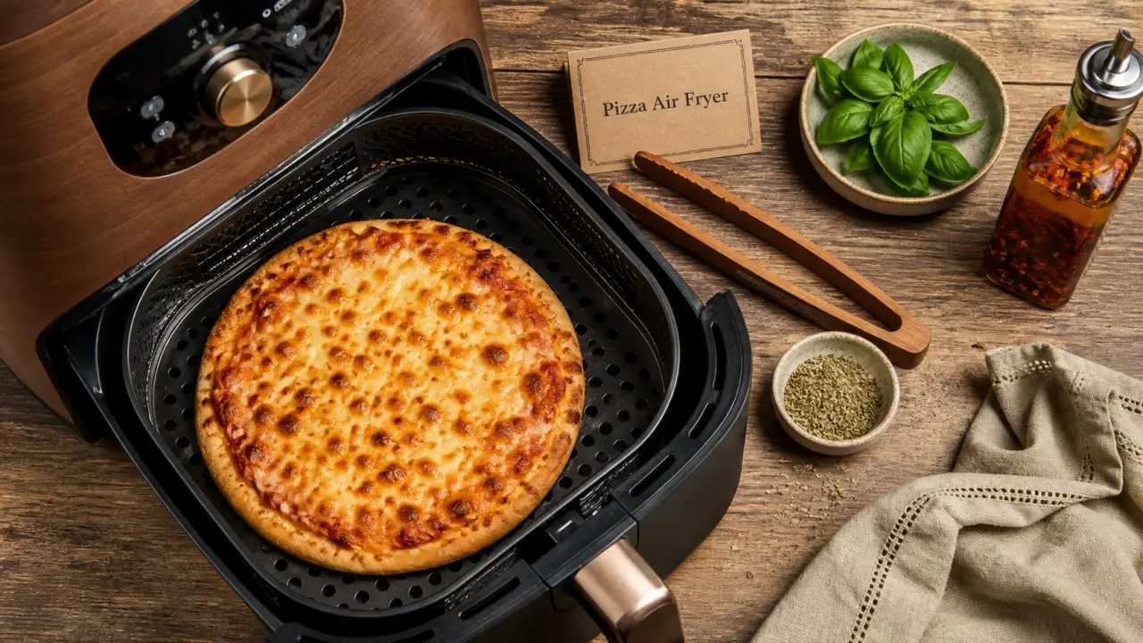 Pizza surgelée airfryer croustillante en 10 minutes, fromage doré