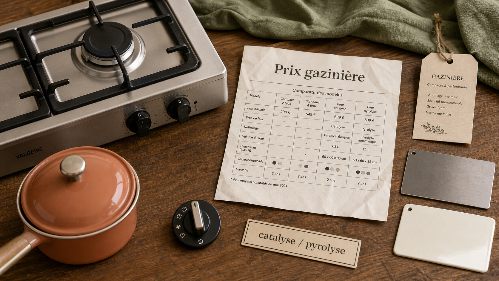 Prix gaziniere : gazinière compacte et budget cuisine