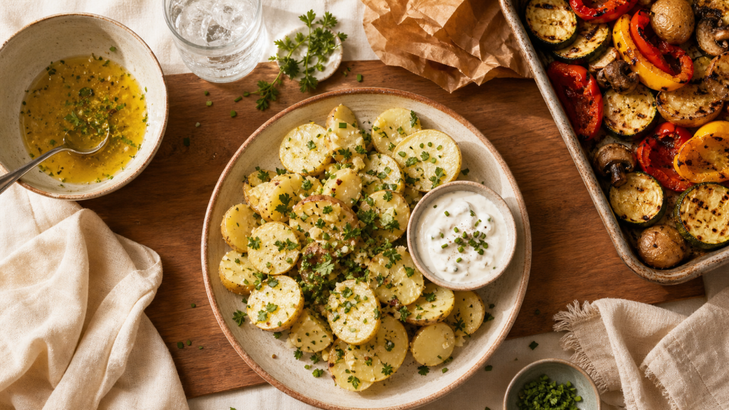 Quel accompagnement avec un barbecue : salade de pommes de terre et légumes grillés