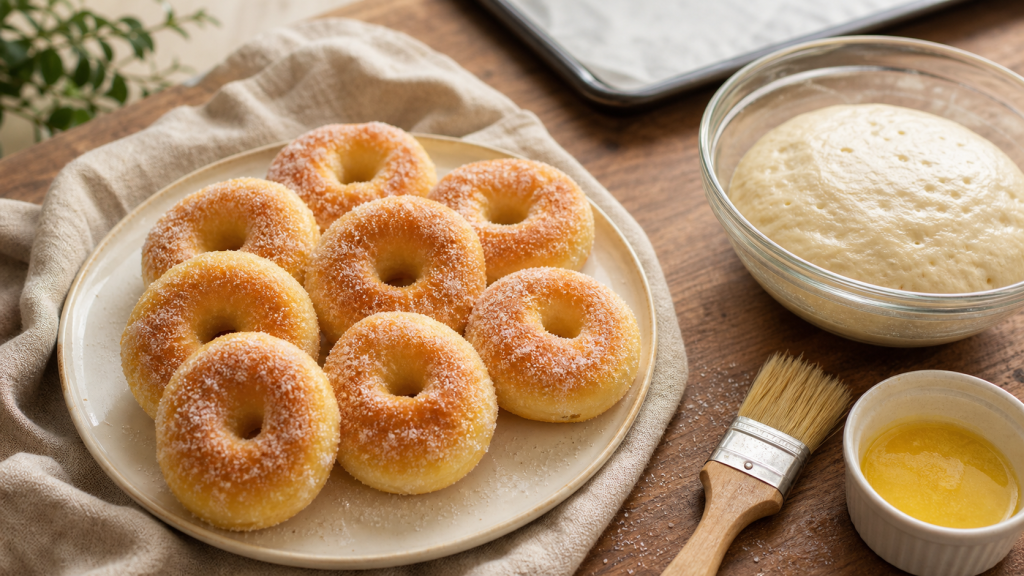 Recette des beignets au four moelleux à 180°C, 8 beignets dorés