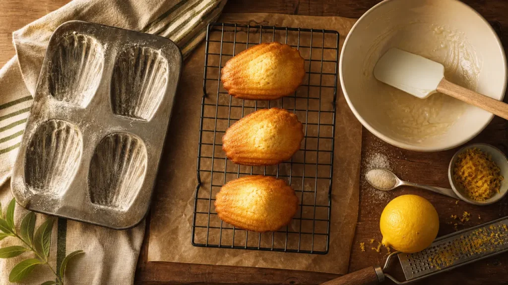 Recette madeleine moelleuse Cyril Lignac : madeleines dorées à 170°C