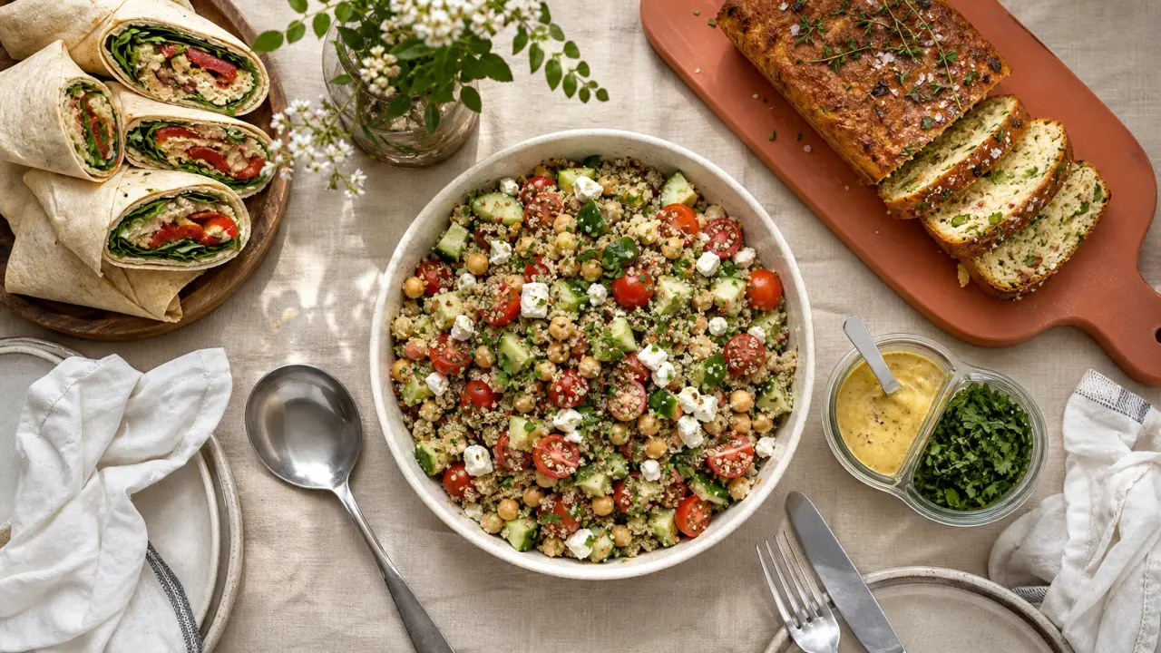Repas froid entre amis : salades, wraps et buffet sans stress