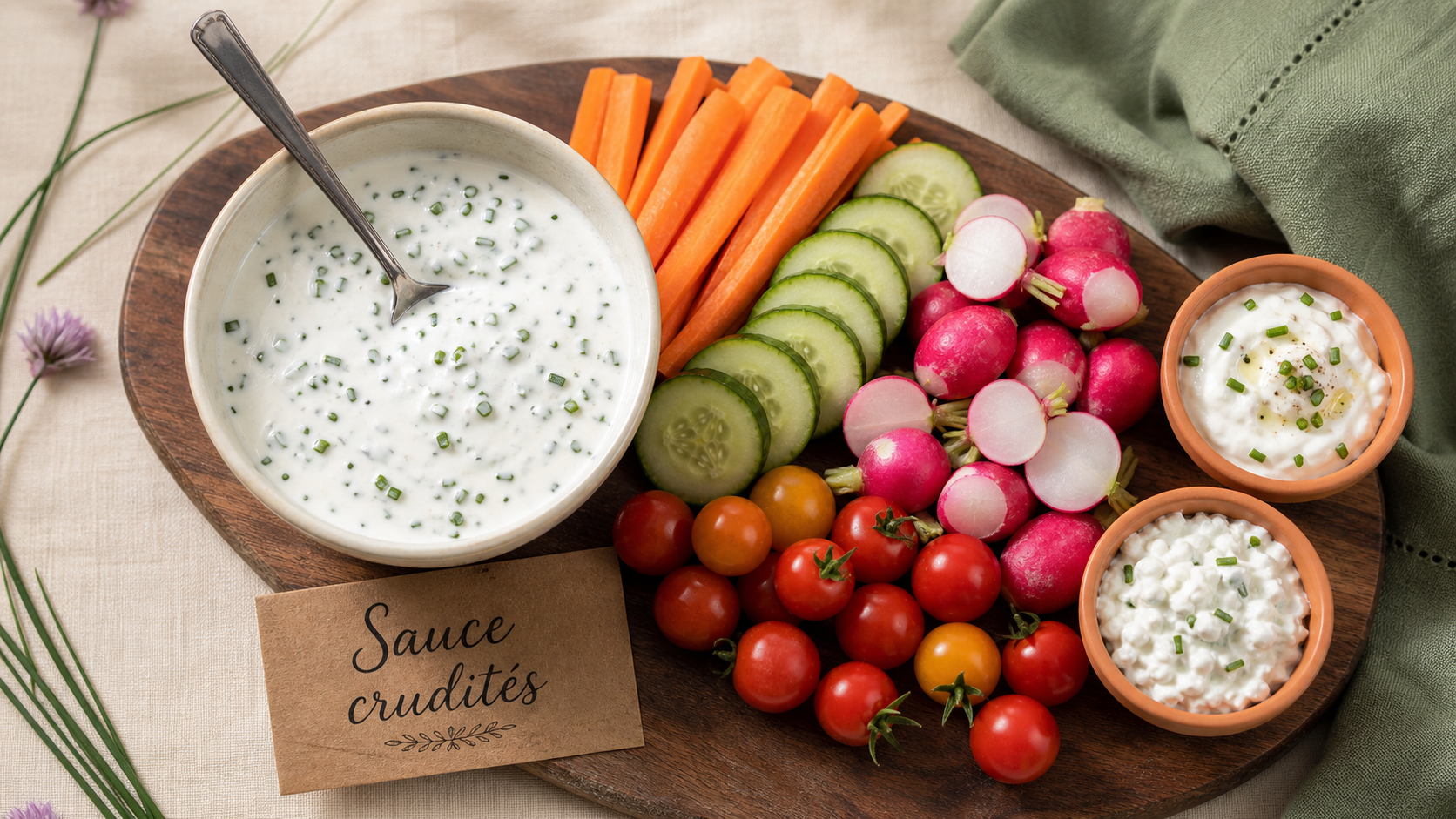 Sauce crudité pour apéro : 3 sauces rapides pour crudités et légumes frais