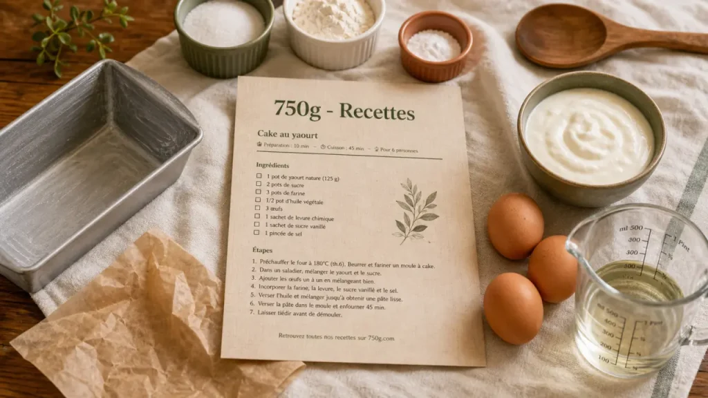 750g - recettes de cuisine : recette à cocher sur papier, yaourt et œufs