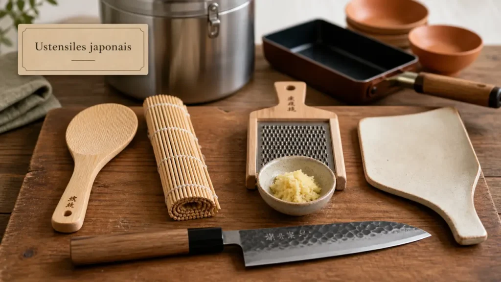 Cuisine japonaise ustensiles : santoku, donabe et râpe oroshi