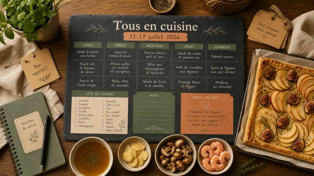 tous en cuisine recettes de la semaine 13-17 juillet 2026 menu et ingrédients