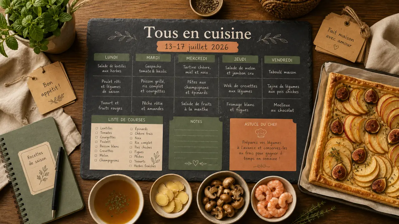 tous en cuisine recettes de la semaine 13-17 juillet 2026 menu et ingrédients