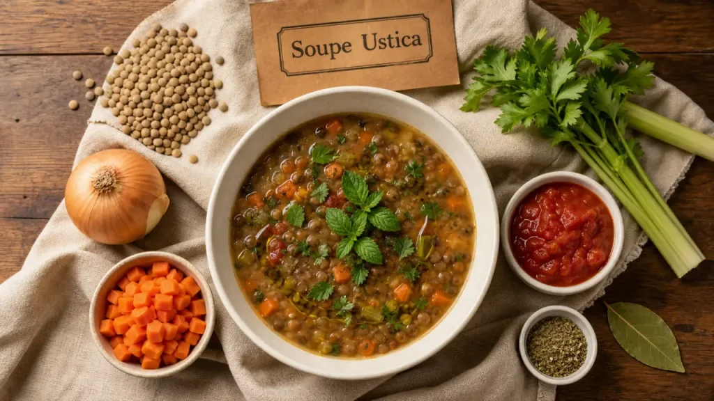Toutes les recettes de cuisine des terroirs arte : soupe Ustica aux lentilles