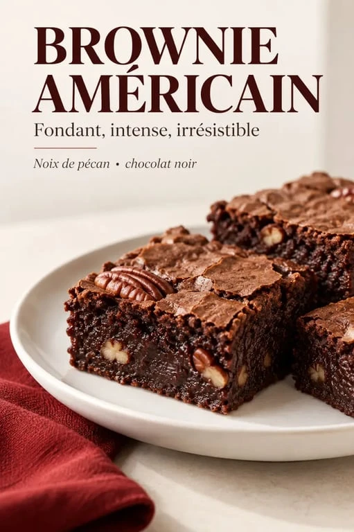 Cuisine americaine recettes : brownie américain fondant aux noix de pécan